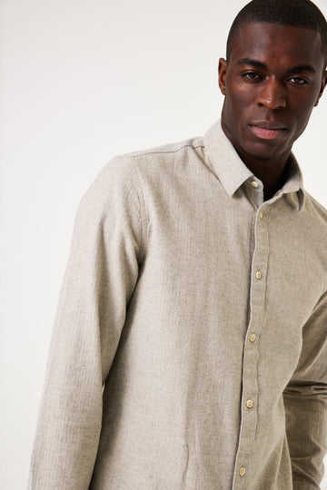 Beige Long Sleeve Shirt  W41081